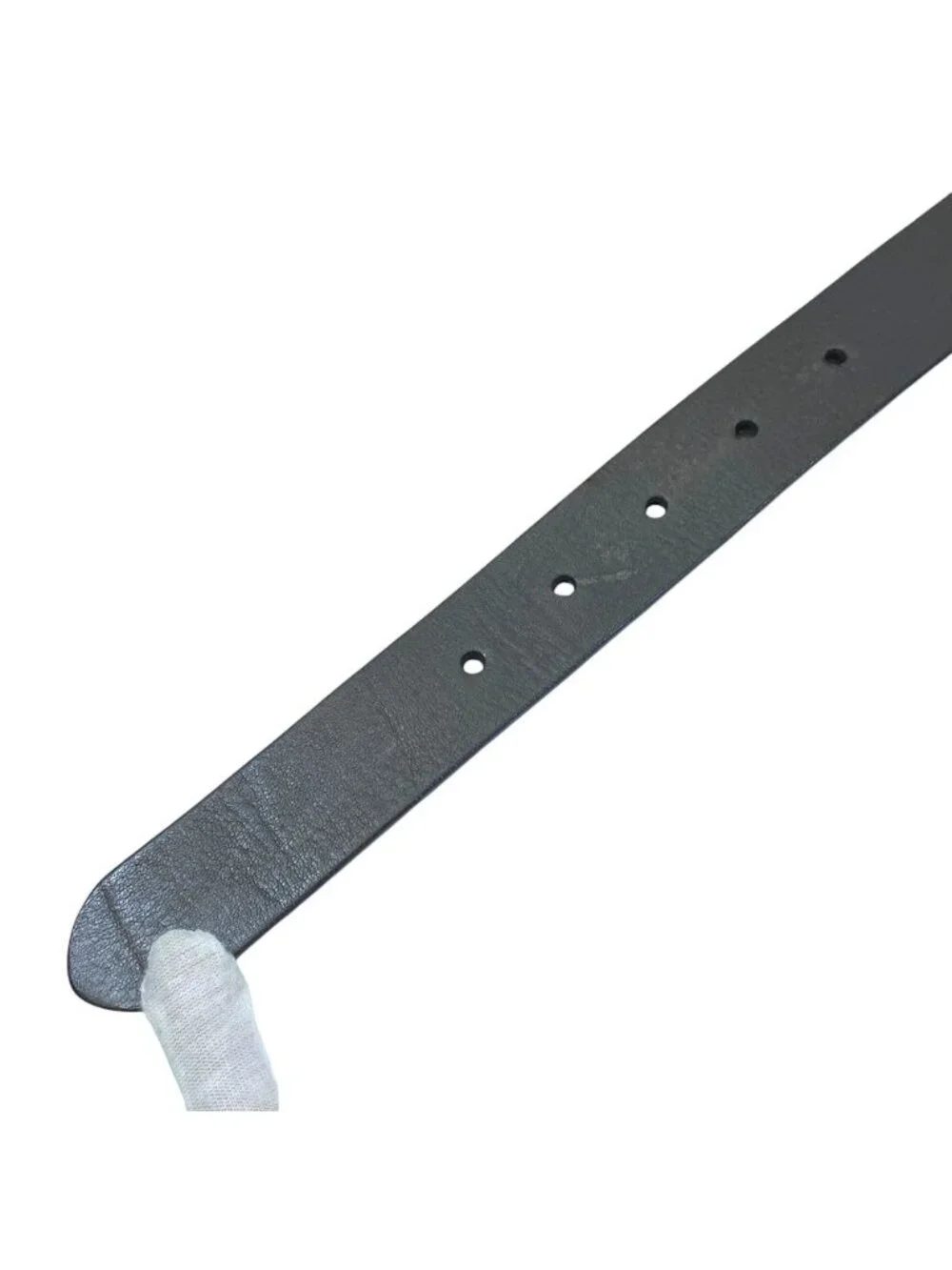 Fendi FF Logo Buckle Belt Leather Gray Practical